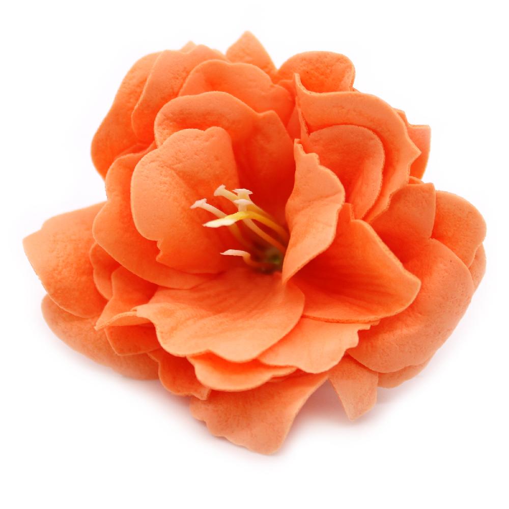 Ancient Wisdom 50x Craft Soap Flower - Small Peony - Orange