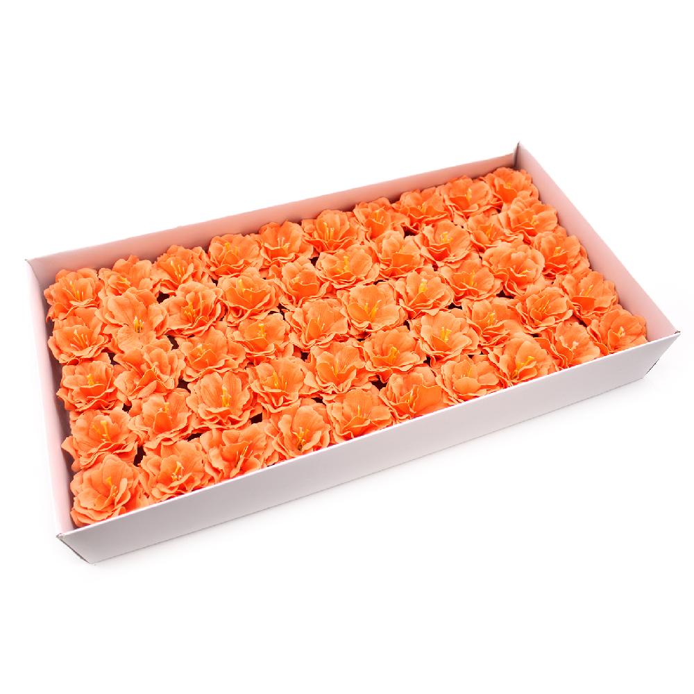 ancient wisdom 50x Craft Soap Flower - Small Peony - Orange