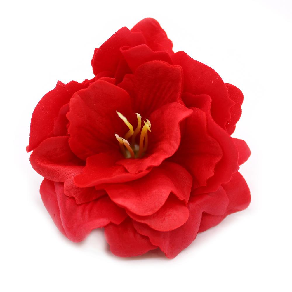 Ancient Wisdom 50x Craft Soap Flower - Small Peony - Red