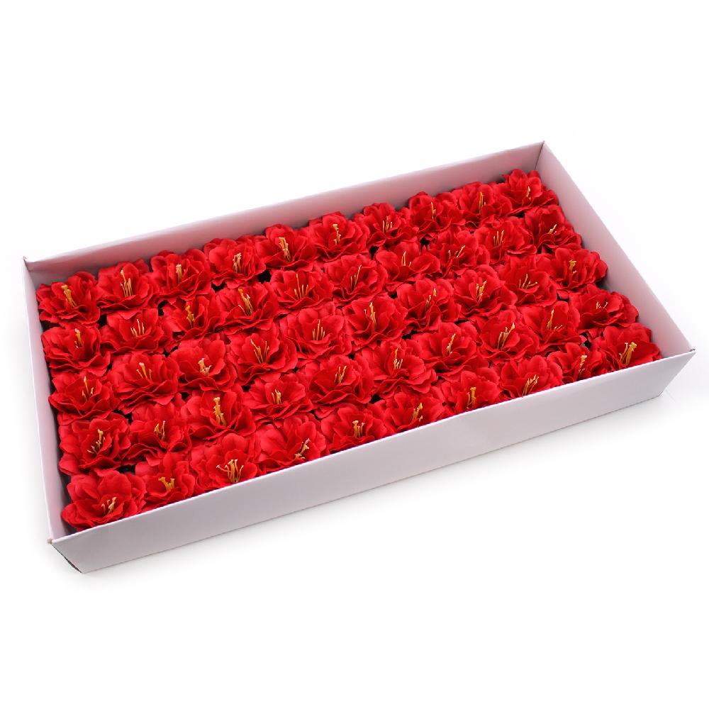 ancient wisdom 50x Craft Soap Flower - Small Peony - Red