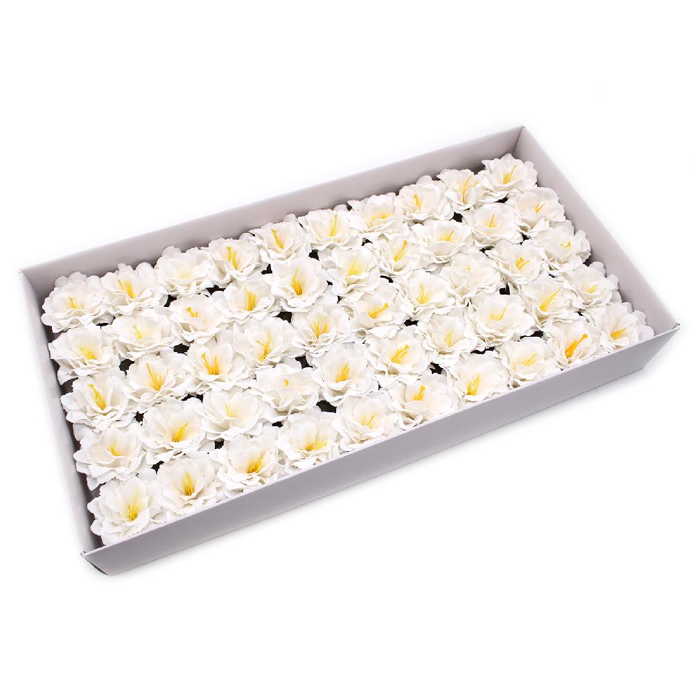 ancient wisdom 50x Craft Soap Flower - Small Peony - White