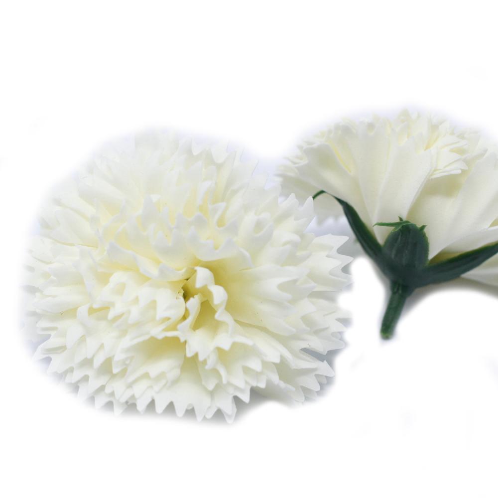 Ancient Wisdom 50x Craft Soap Flowers - Carnations - Cream