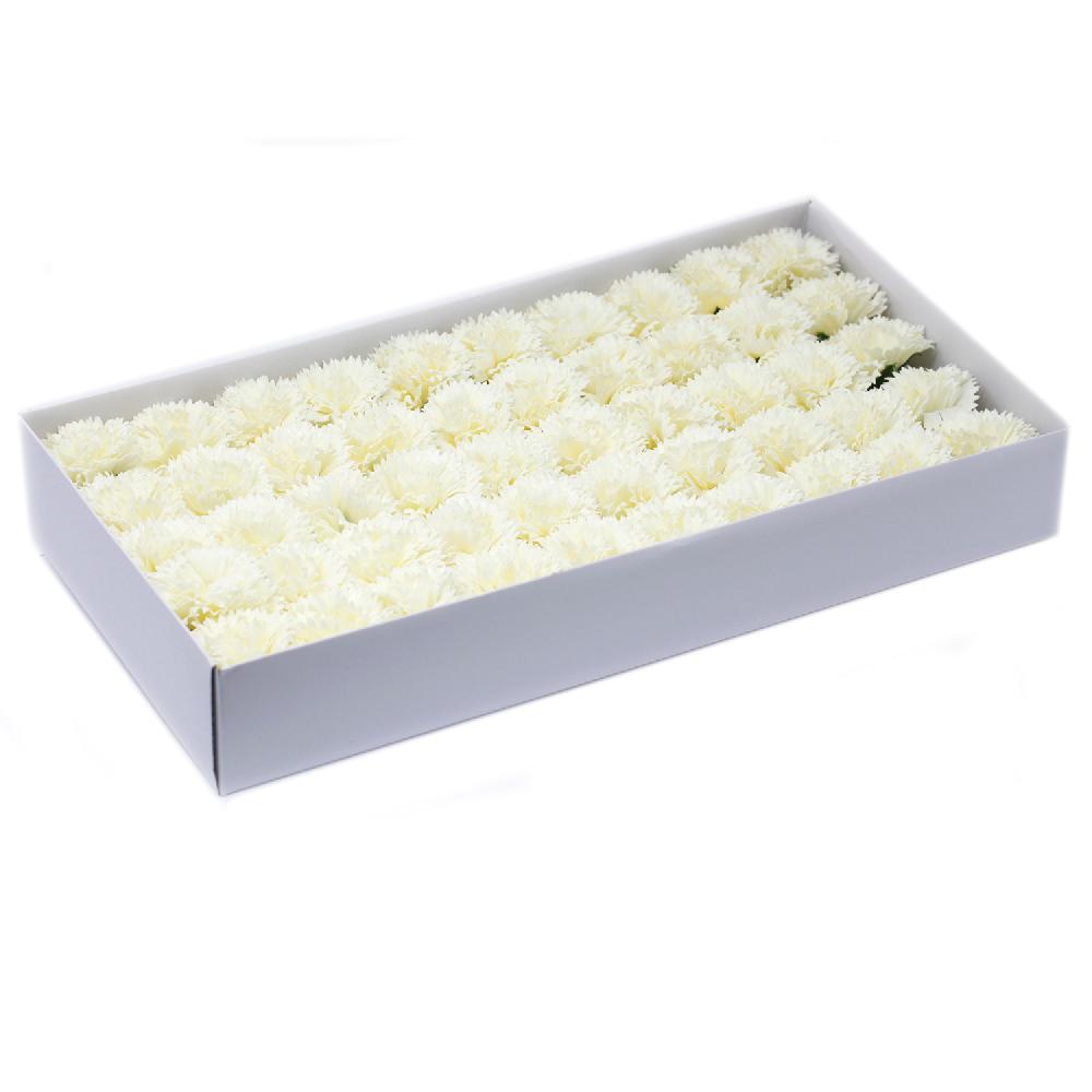 ancient wisdom 50x Craft Soap Flowers - Carnations - Cream