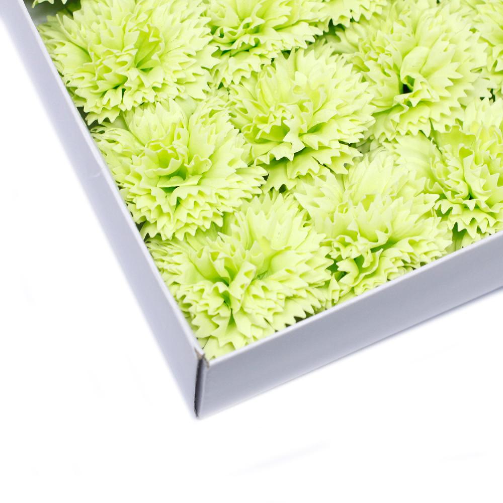 Ancient Wisdom 50x Craft Soap Flowers - Carnations - Lime