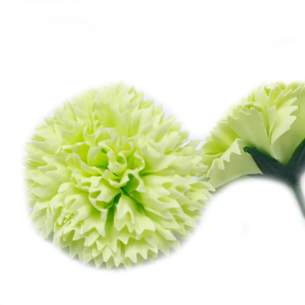 Ancient Wisdom 50x Craft Soap Flowers - Carnations - Lime