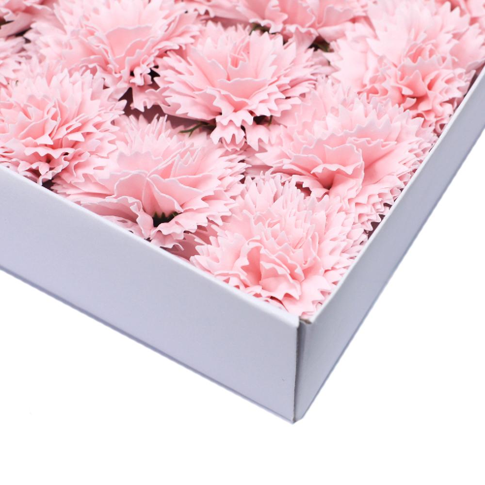 Ancient Wisdom 50x Craft Soap Flowers - Carnations - Pink