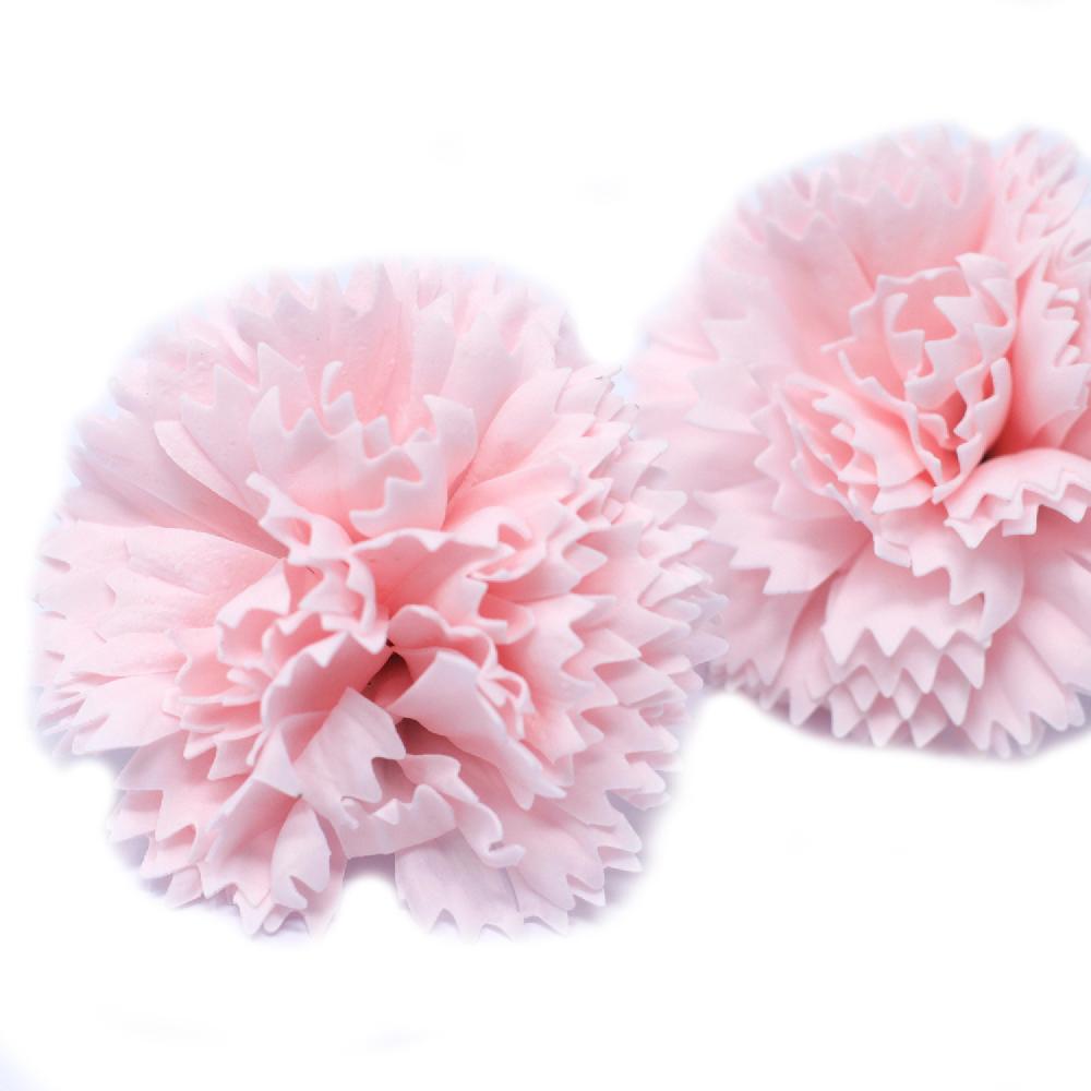 Ancient Wisdom 50x Craft Soap Flowers - Carnations - Pink
