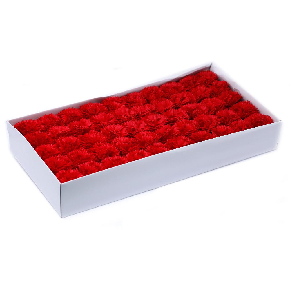 ancient wisdom 50x Craft Soap Flowers - Carnations - Red