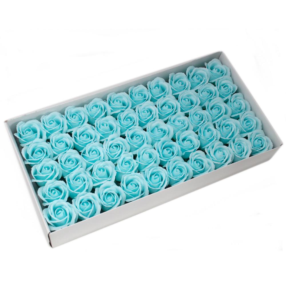 ancient wisdom 50x Craft Soap Flowers - Med Rose - Baby Blue