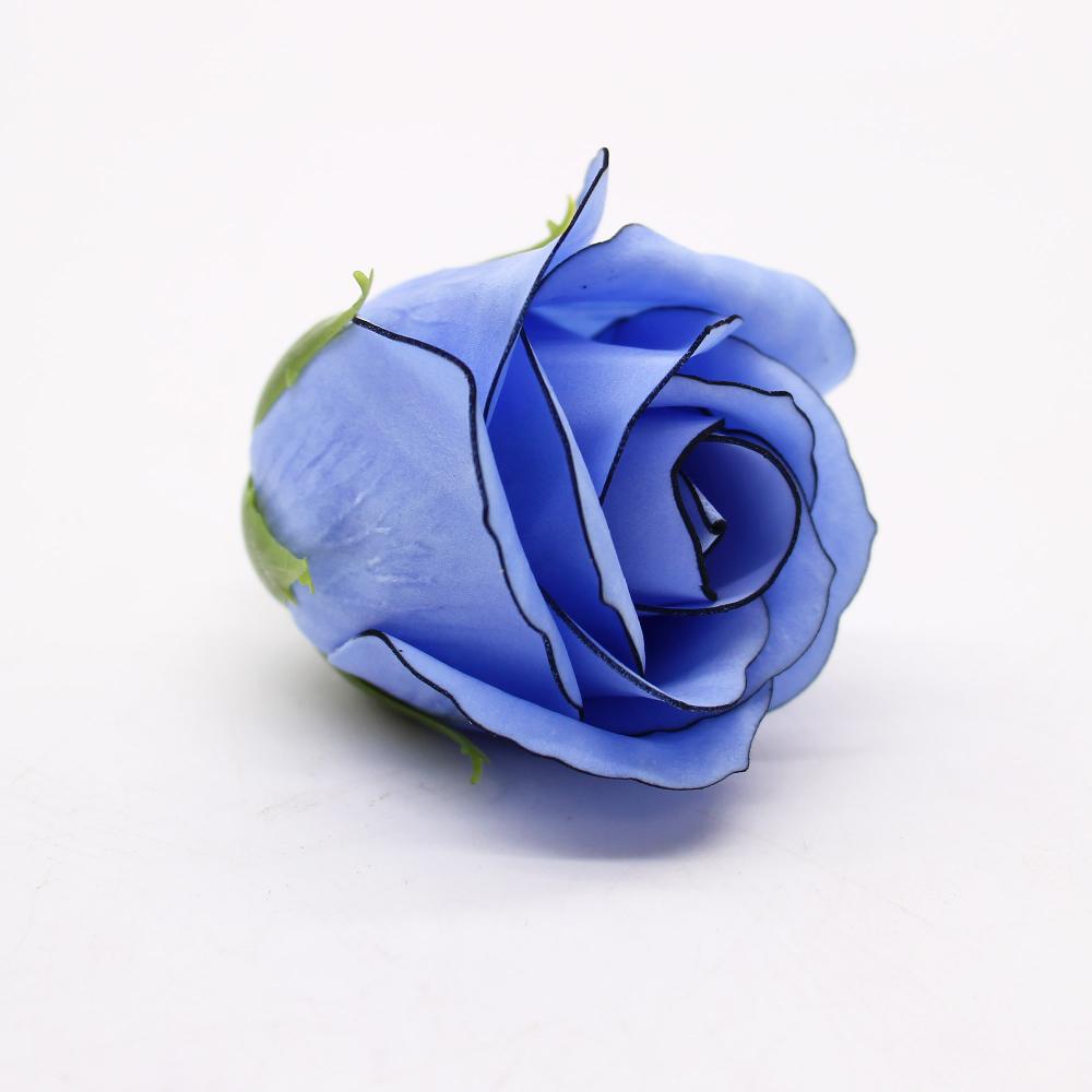 Ancient Wisdom 50x Craft Soap Flowers - Med Rose - Blue With Black Rim