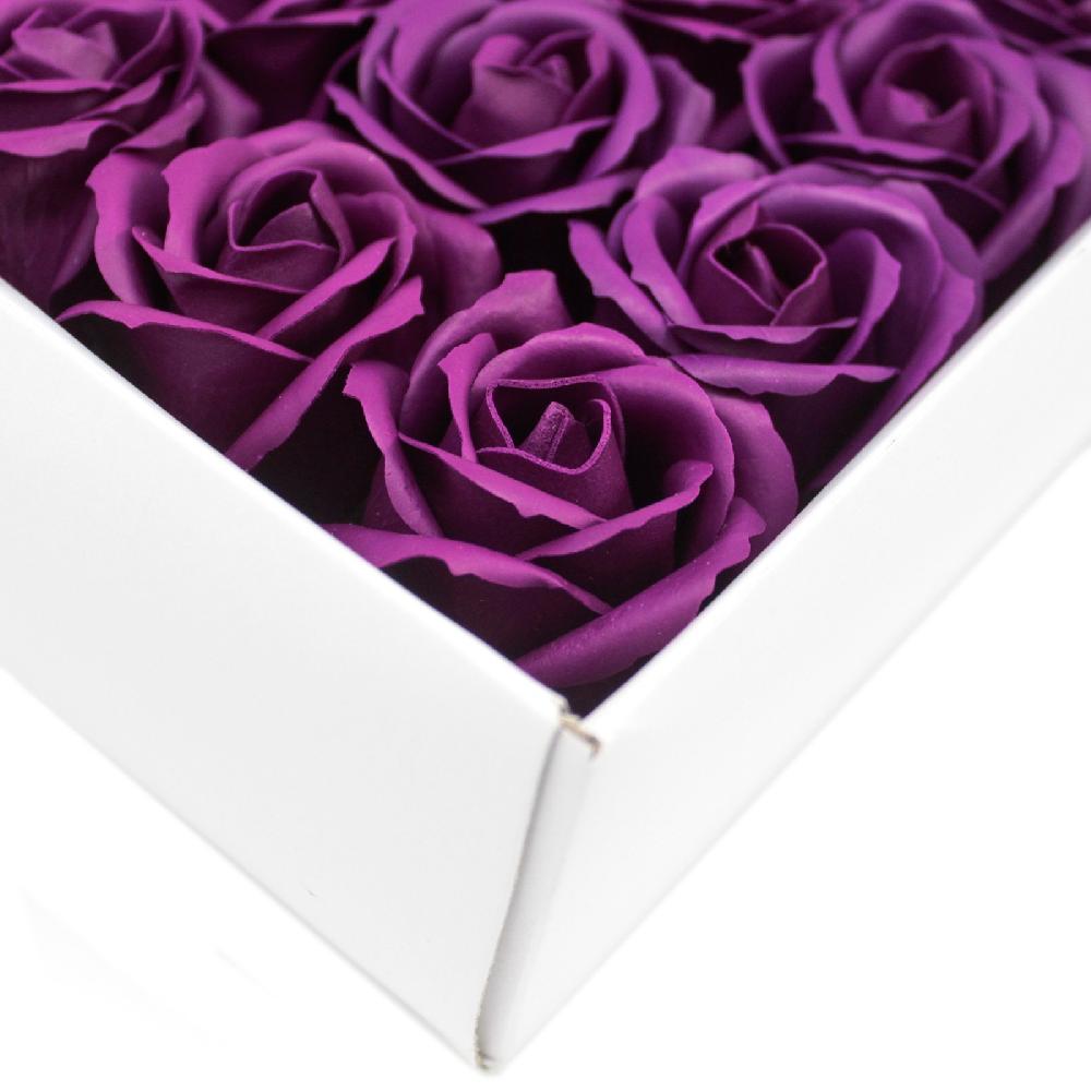 Ancient Wisdom 50x Craft Soap Flowers - Med Rose - Deep Violet