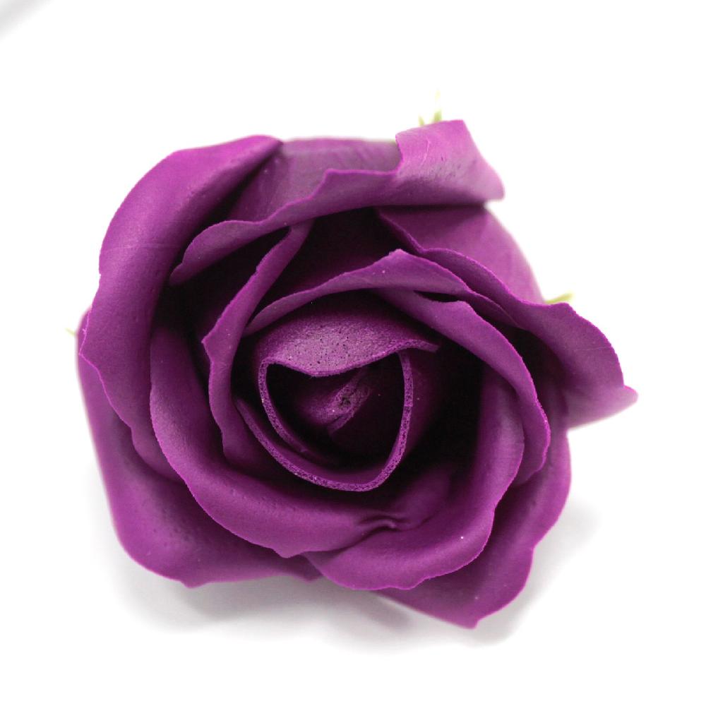 Ancient Wisdom 50x Craft Soap Flowers - Med Rose - Deep Violet