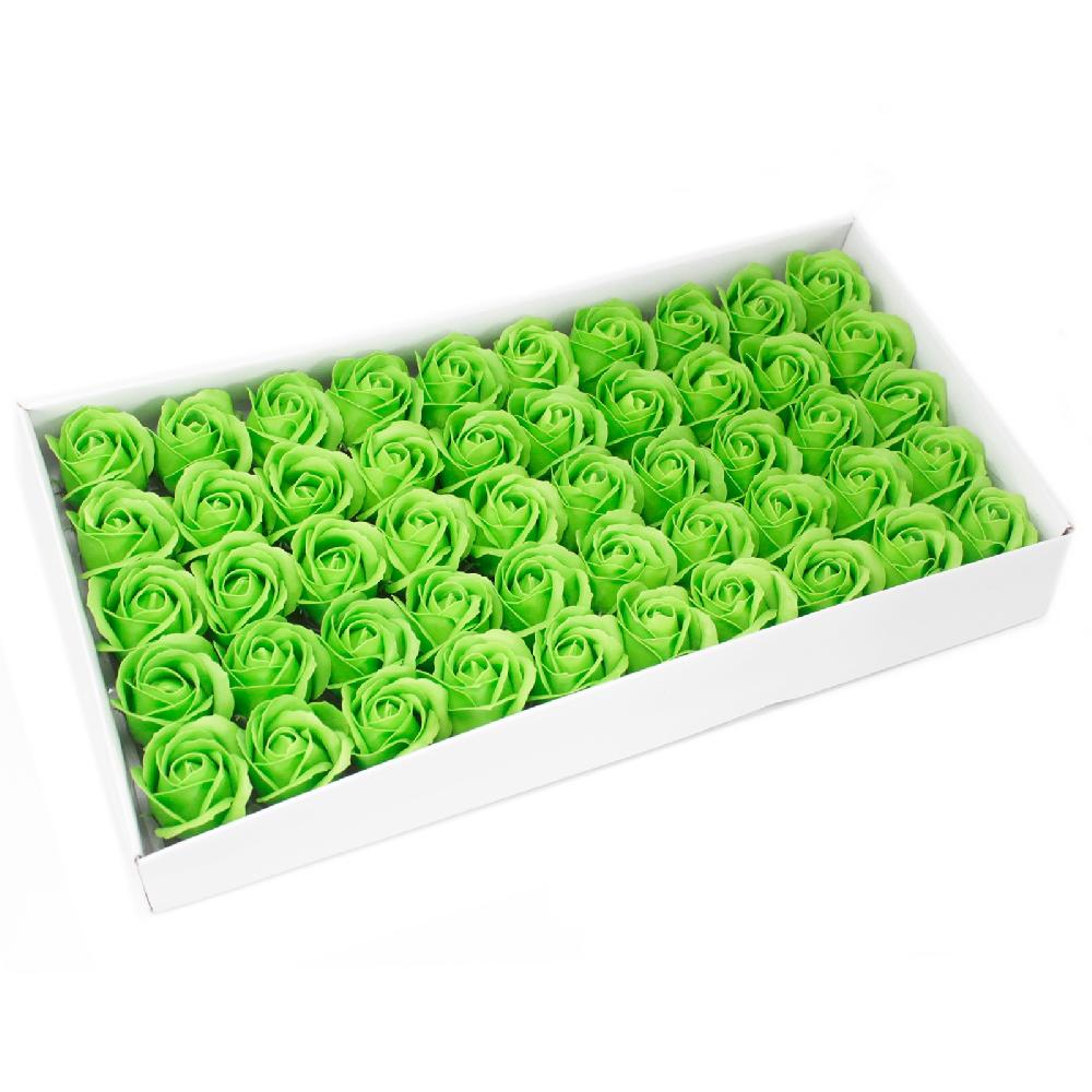 ancient wisdom 50x Craft Soap Flowers - Med Rose - Green