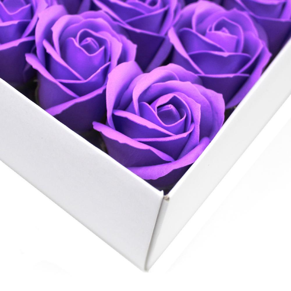Ancient Wisdom 50x Craft Soap Flowers - Med Rose - Lavender