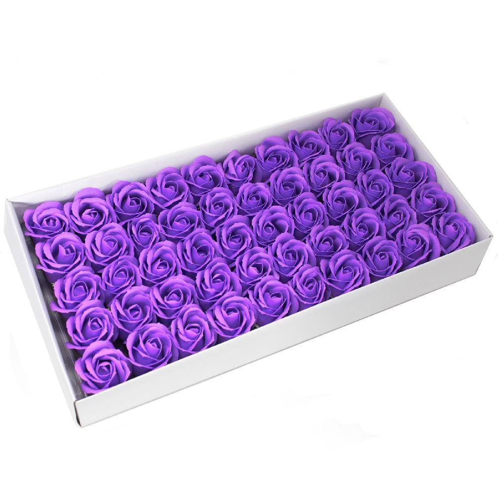 ancient wisdom 50x Craft Soap Flowers - Med Rose - Lavender