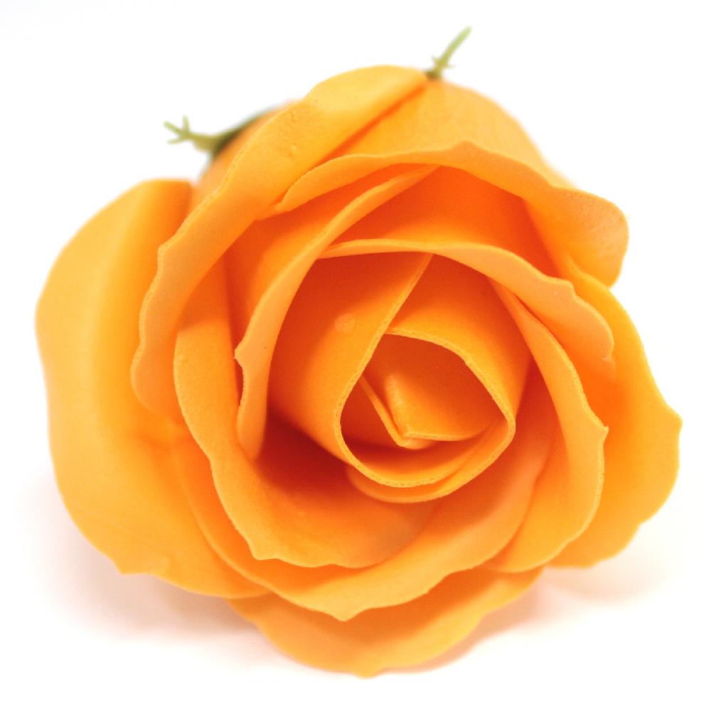 Ancient Wisdom 50x Craft Soap Flowers - Med Rose - Orange