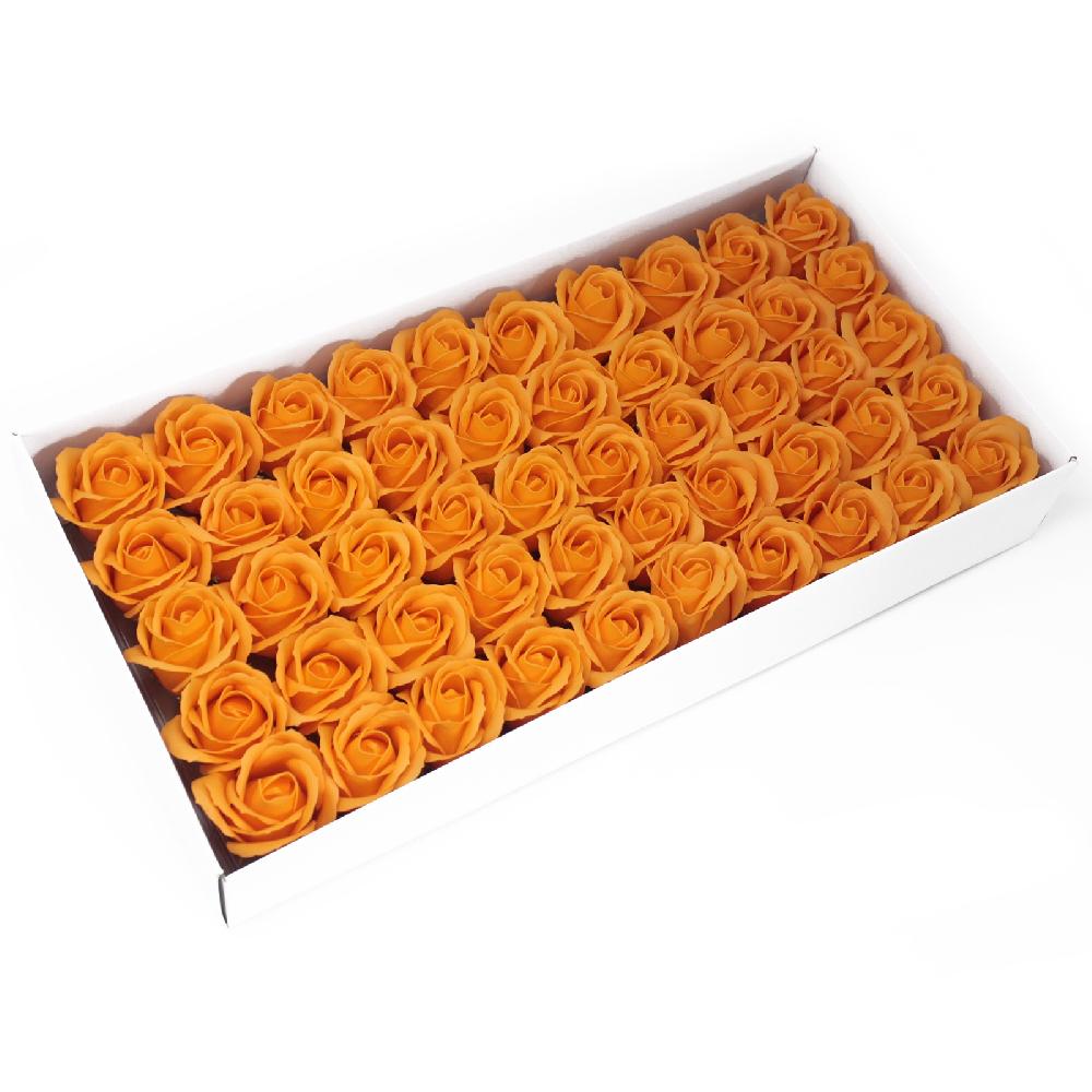ancient wisdom 50x Craft Soap Flowers - Med Rose - Orange