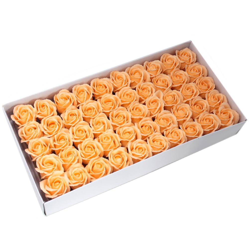 ancient wisdom 50x Craft Soap Flowers - Med Rose - Peach