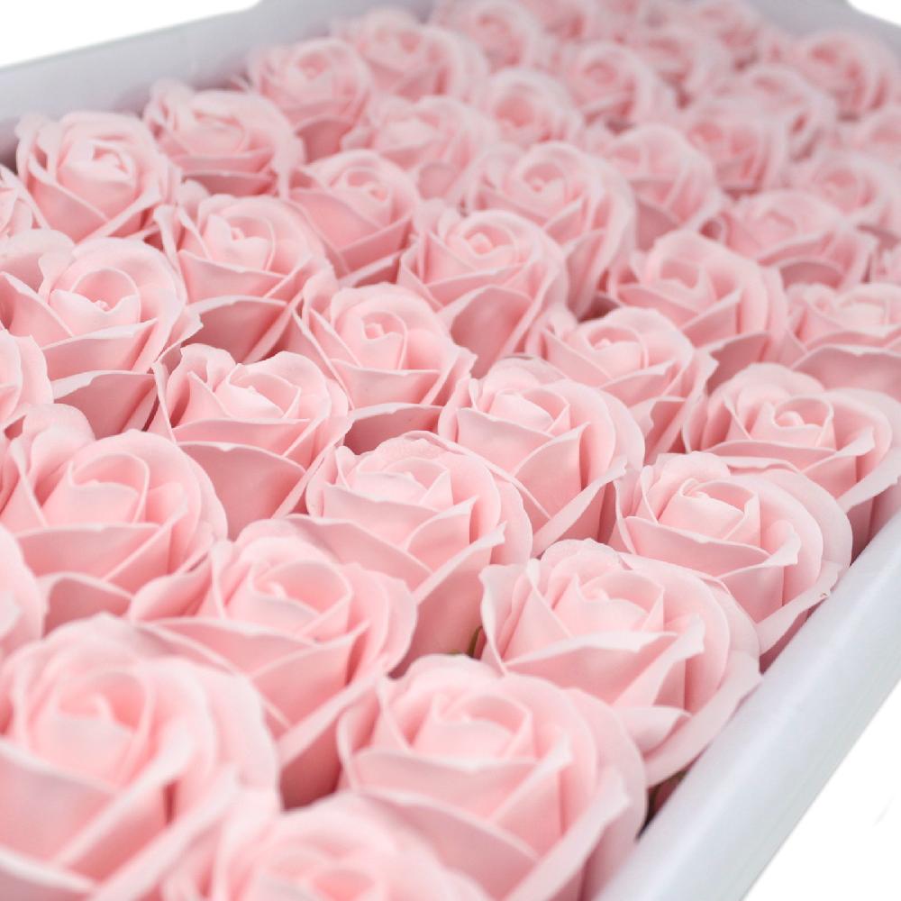 Ancient Wisdom 50x Craft Soap Flowers - Med Rose - Pink