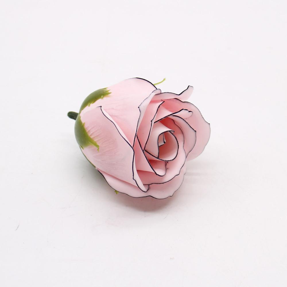 Ancient Wisdom 50x Craft Soap Flowers - Med Rose - Pink With Black Rim