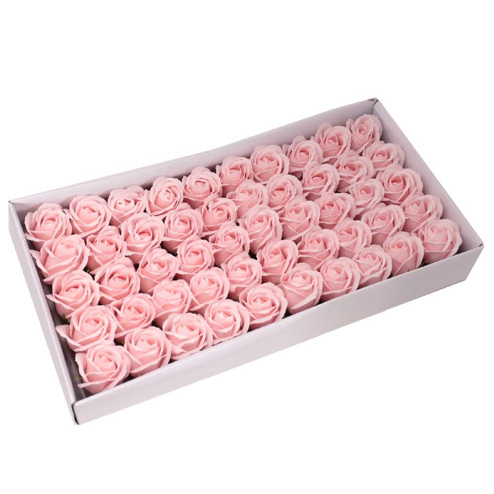 ancient wisdom 50x Craft Soap Flowers - Med Rose - Pink