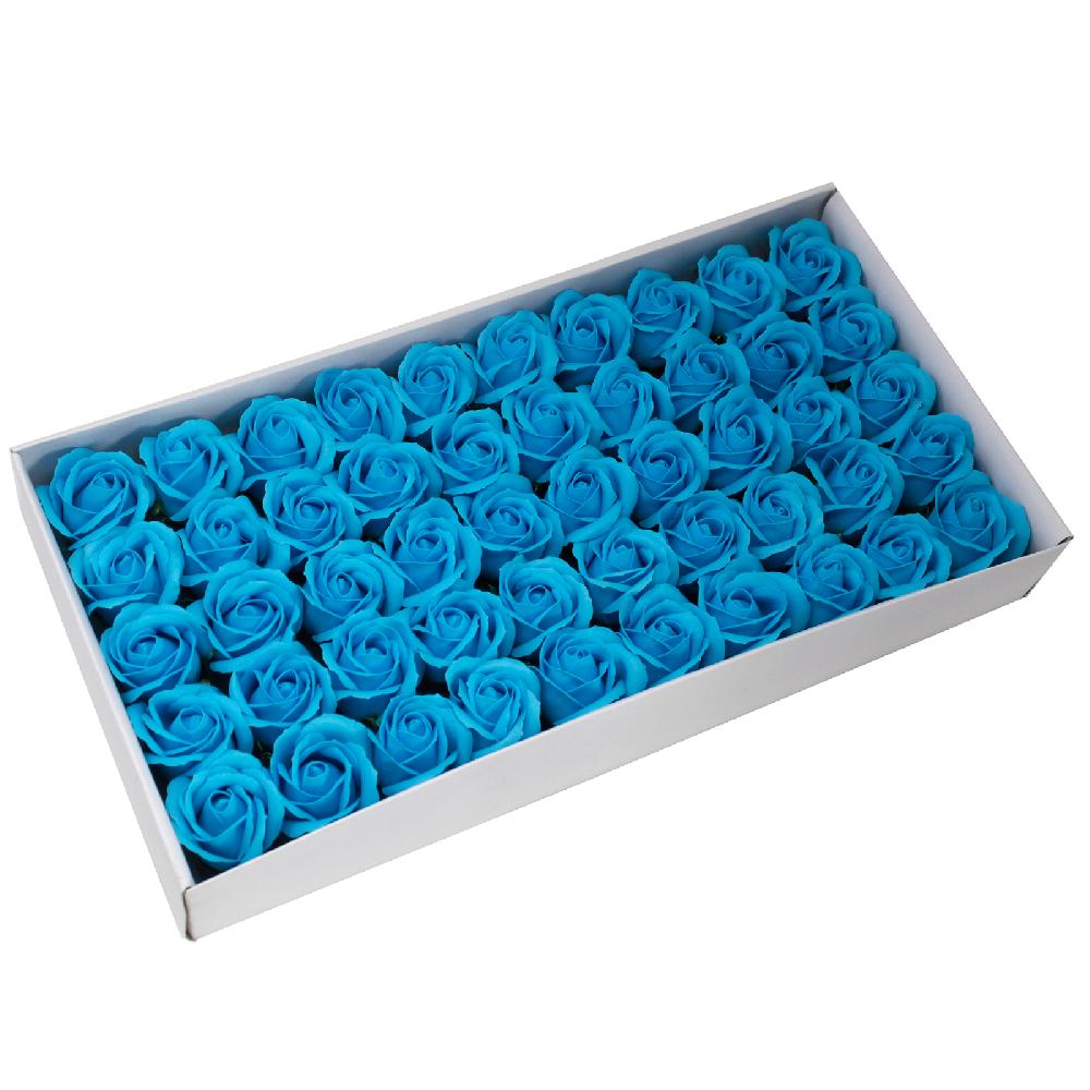 ancient wisdom 50x Craft Soap Flowers - Med Rose - Sky Blue