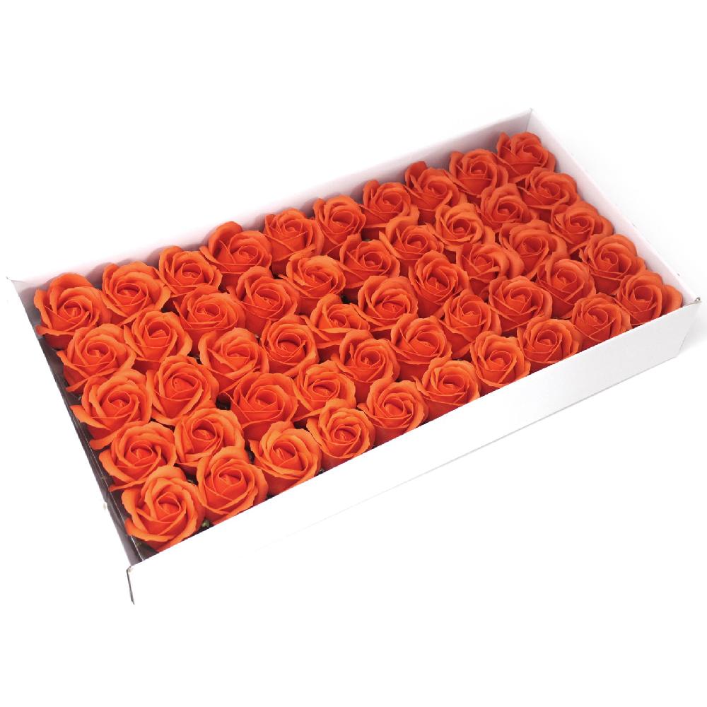 ancient wisdom 50x Craft Soap Flowers - Med Rose - Sunset Orange