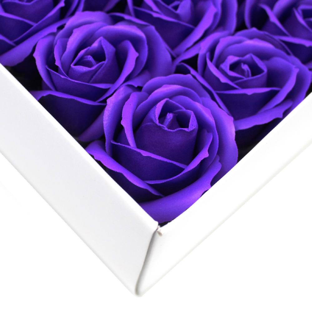 Ancient Wisdom 50x Craft Soap Flowers - Med Rose - Violet
