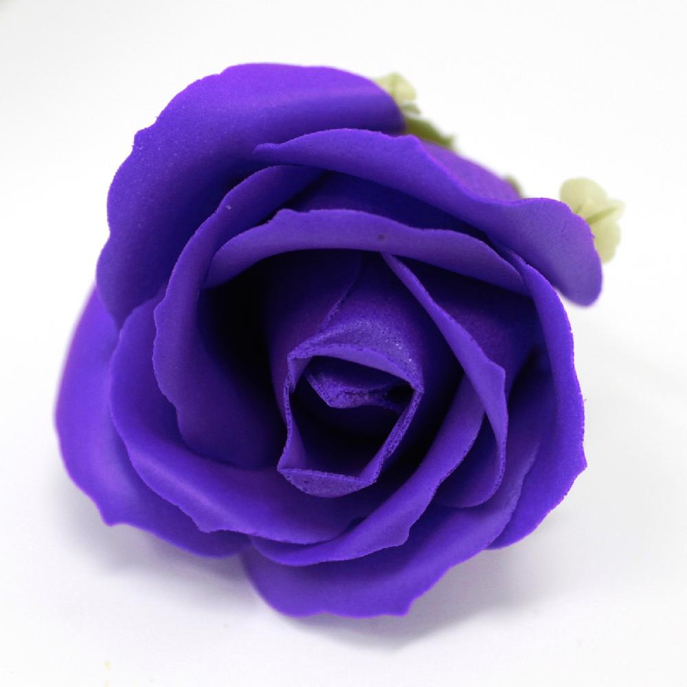 Ancient Wisdom 50x Craft Soap Flowers - Med Rose - Violet