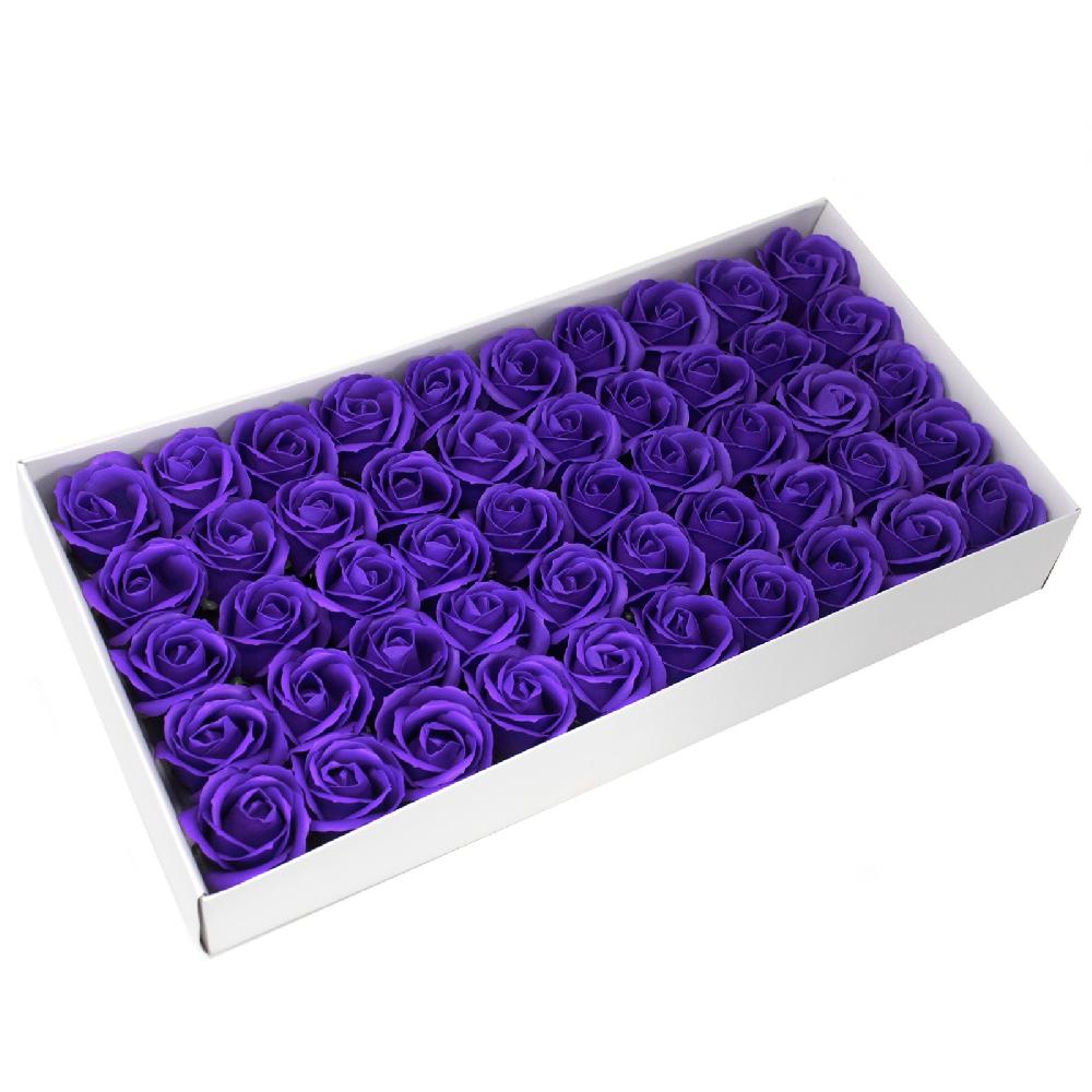 ancient wisdom 50x Craft Soap Flowers - Med Rose - Violet