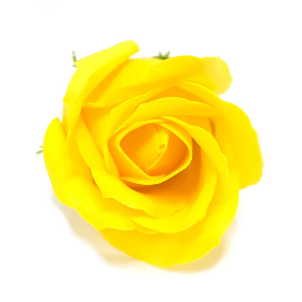 Ancient Wisdom 50x Craft Soap Flowers - Med Rose - Yellow