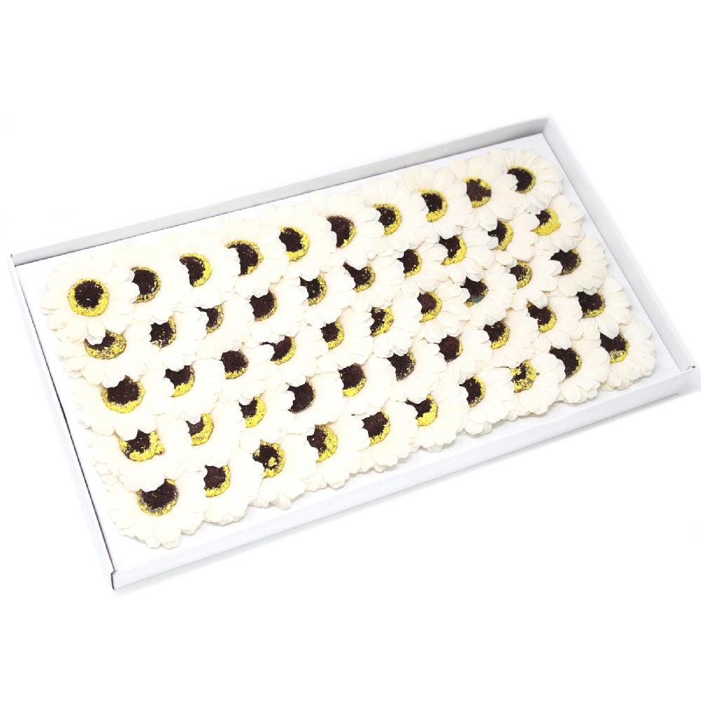 ancient wisdom 50x Craft Soap Flowers - Sml Sunflower - Ivory