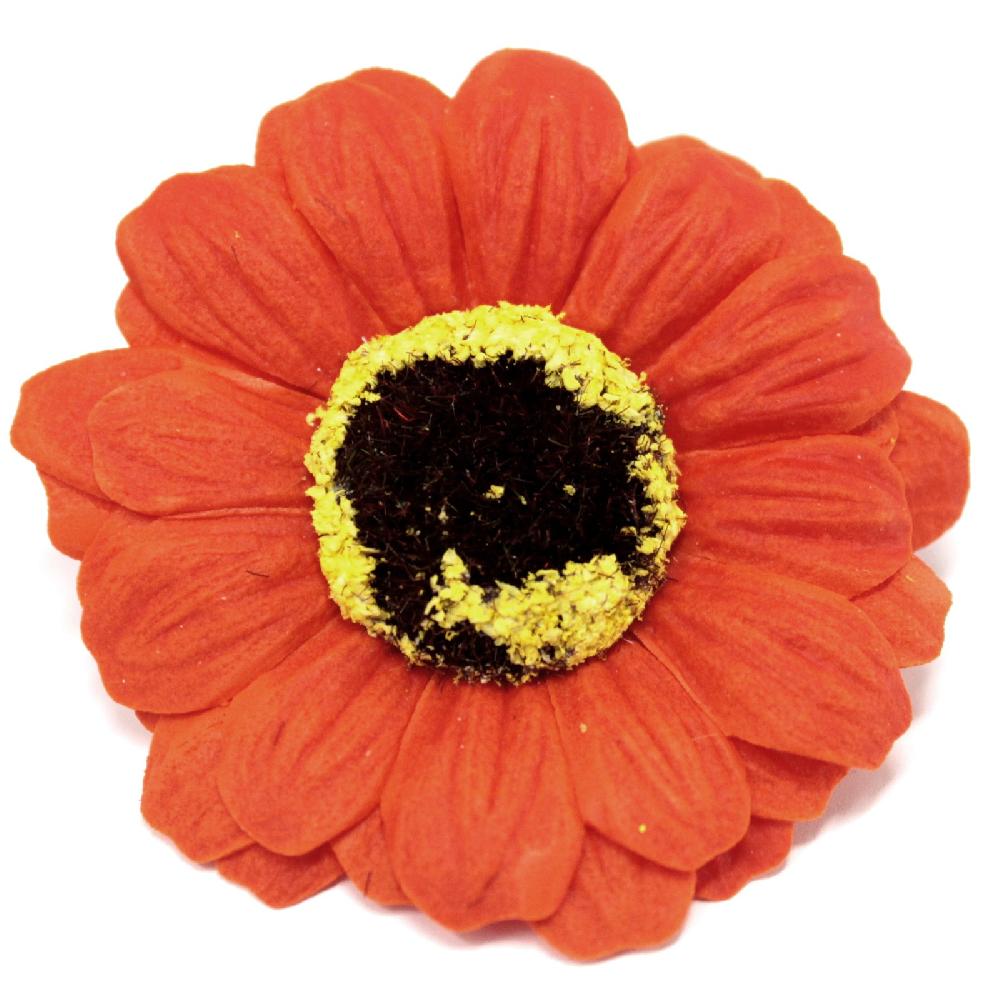 Ancient Wisdom 50x Craft Soap Flowers - Sml Sunflower - Orange