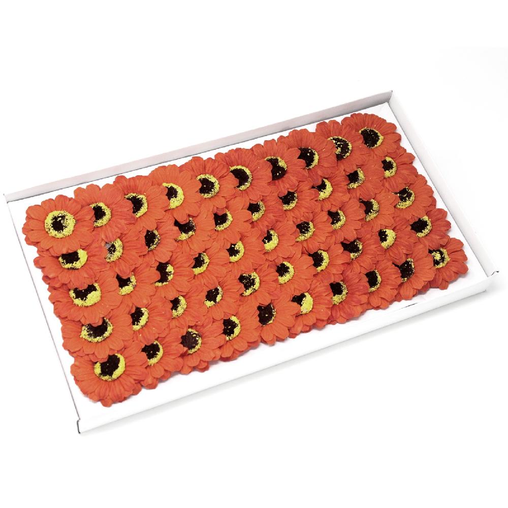 ancient wisdom 50x Craft Soap Flowers - Sml Sunflower - Orange