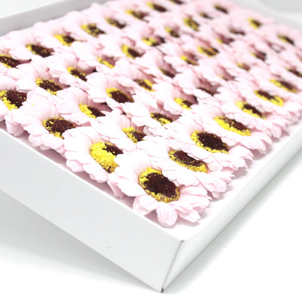 Ancient Wisdom 50x Craft Soap Flowers - Sml Sunflower - Pink