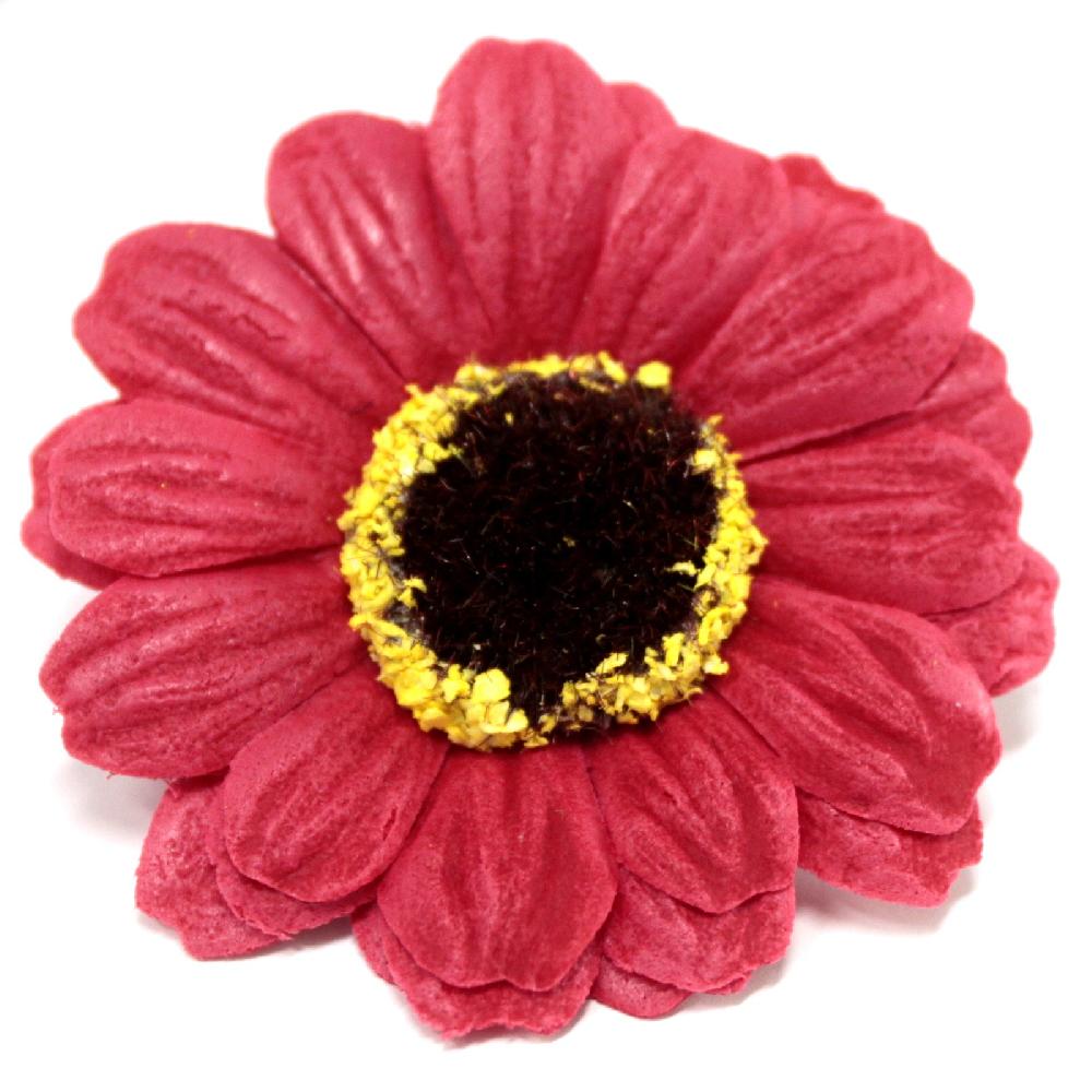 Ancient Wisdom 50x Craft Soap Flowers - Sml Sunflower - Red
