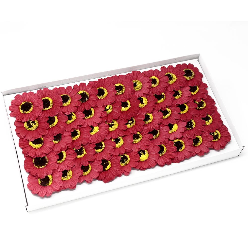 ancient wisdom 50x Craft Soap Flowers - Sml Sunflower - Red