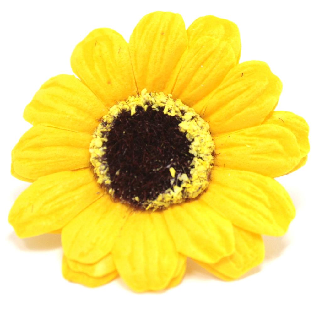 Ancient Wisdom 50x Craft Soap Flowers - Sml Sunflower - Yellow