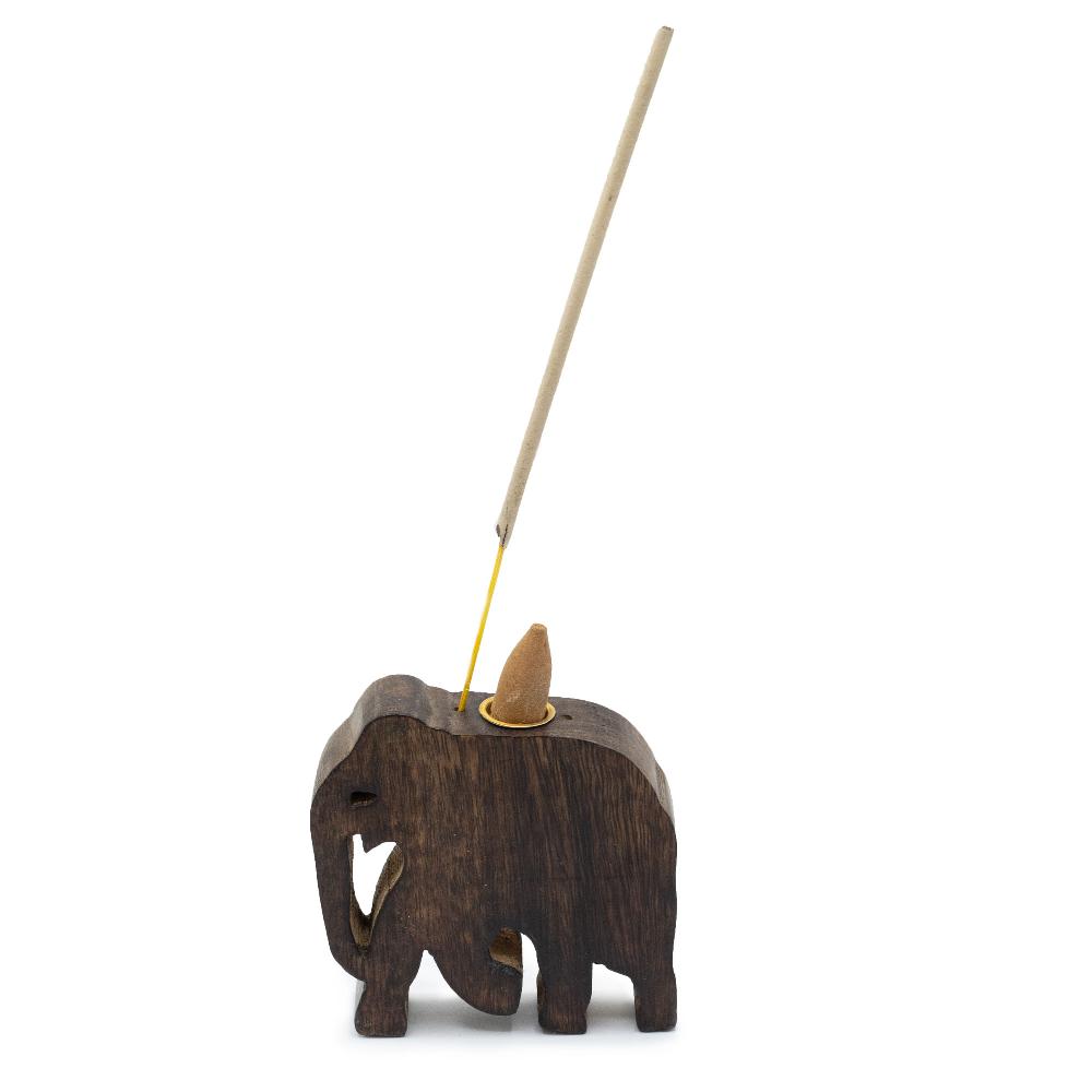 Ancient Wisdom 5x Elephant Incense Cone And Stick Holder