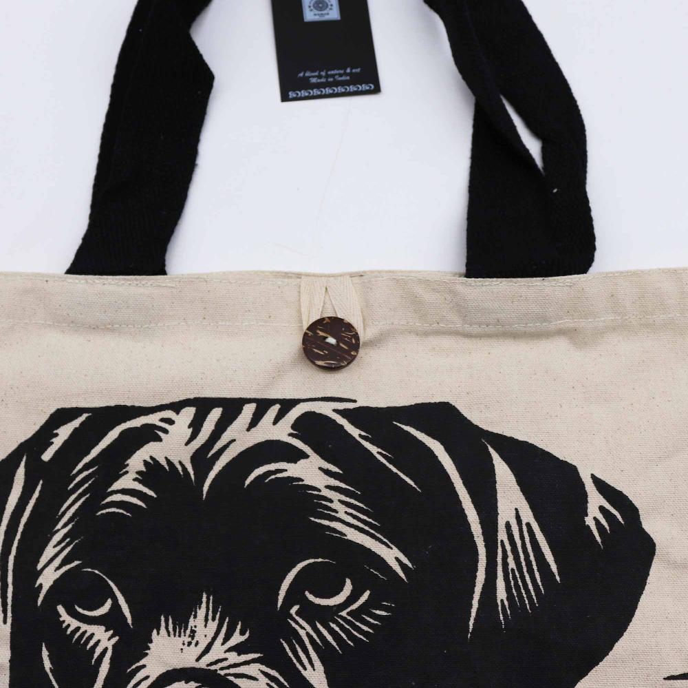Ancient Wisdom 5x Iconic Classic Tote Bag - It's A Dogs Life - White 10oz (36x43x10cm)