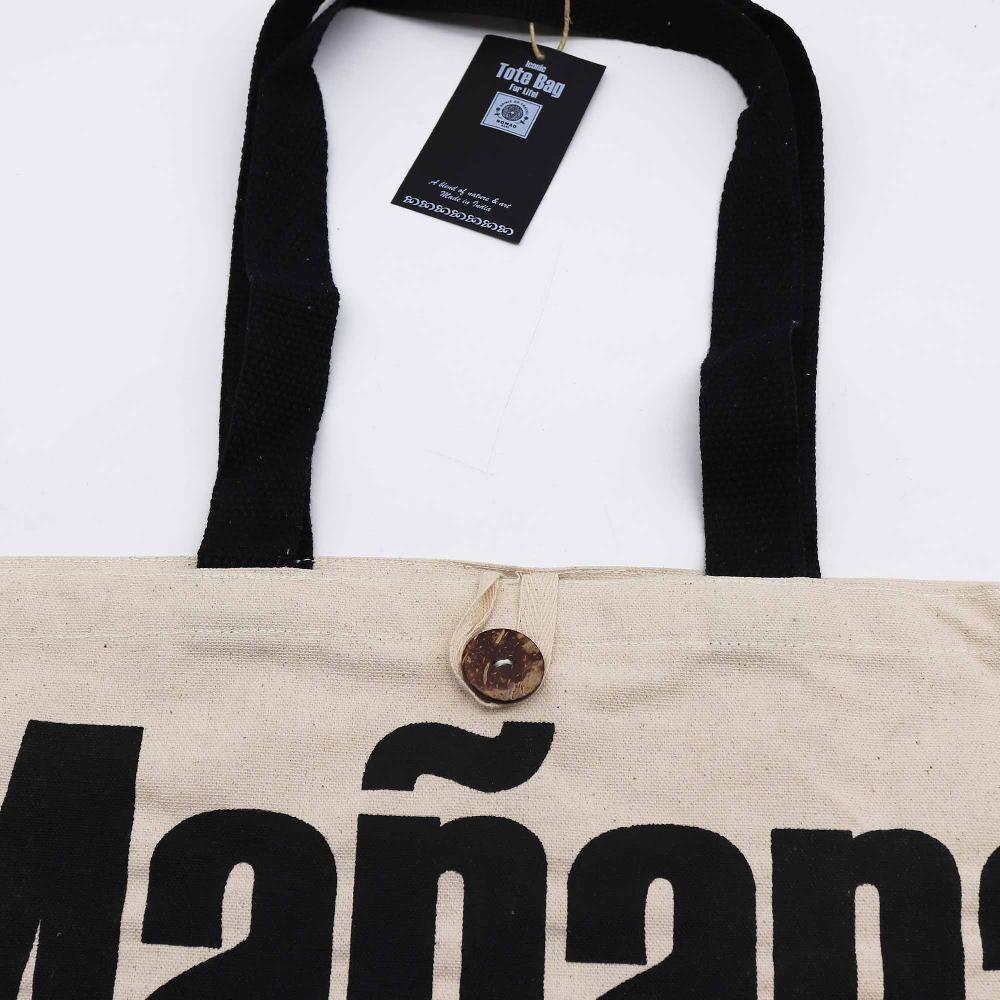 Ancient Wisdom 5x Iconic Classic Tote Bag - Mañana Mañana - Natural 10oz (36x43x10cm)