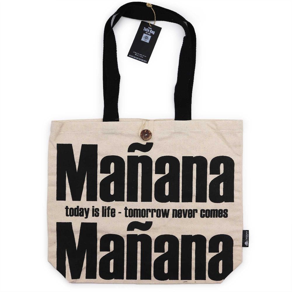 ancient wisdom 5x Iconic Classic Tote Bag - Mañana Mañana - Natural 10oz (36x43x10cm)