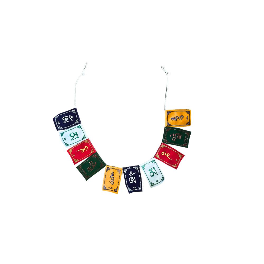ancient wisdom 5x OM Tibetain Mantra Velvet Flags - Small (10 flags)