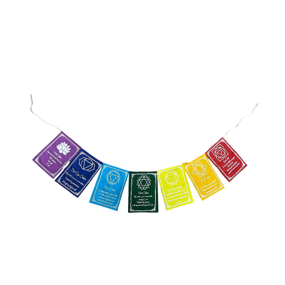 ancient wisdom 5x Seven Chakra Colours & Mantra - Med (7 Flags)