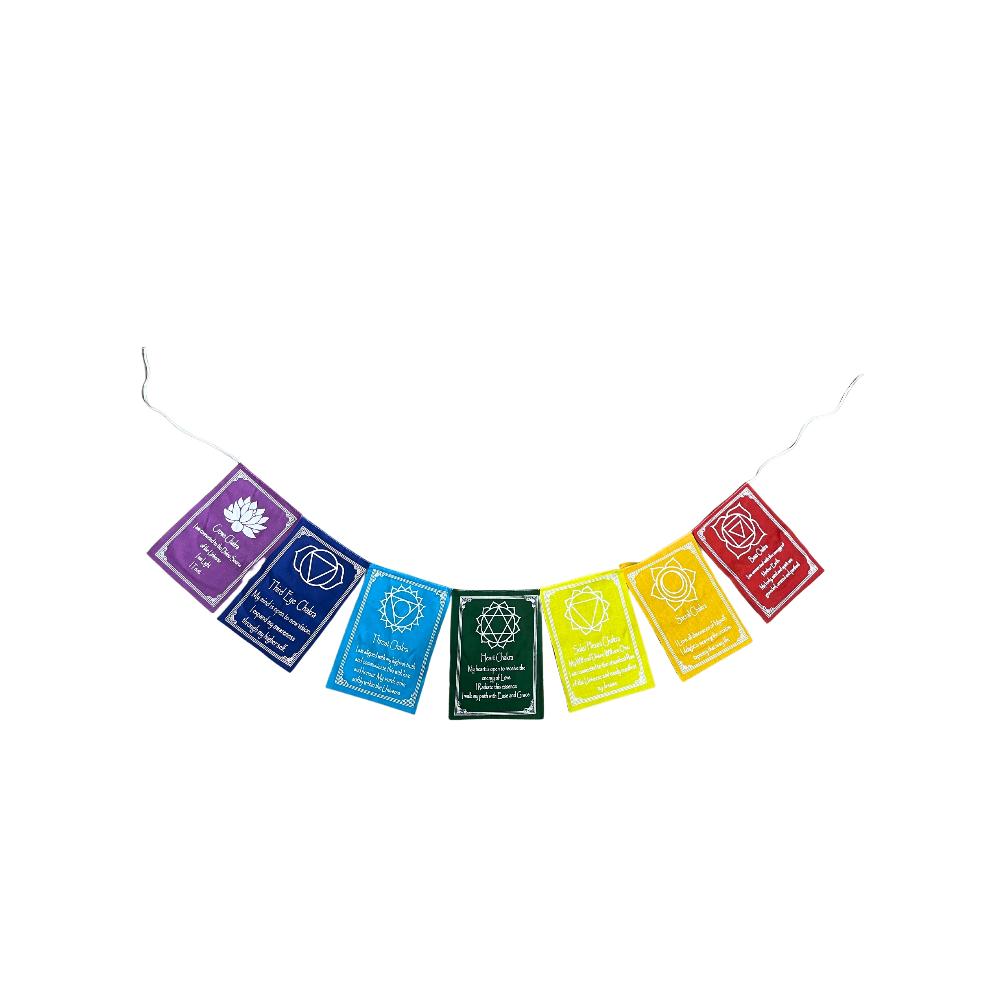 ancient wisdom 5x Seven Chakra Colours & Mantra - Small (7 Flags)
