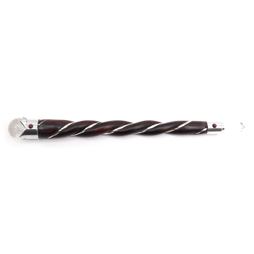 ancient wisdom 5x Twisted Wood and Rock Quartz Wand