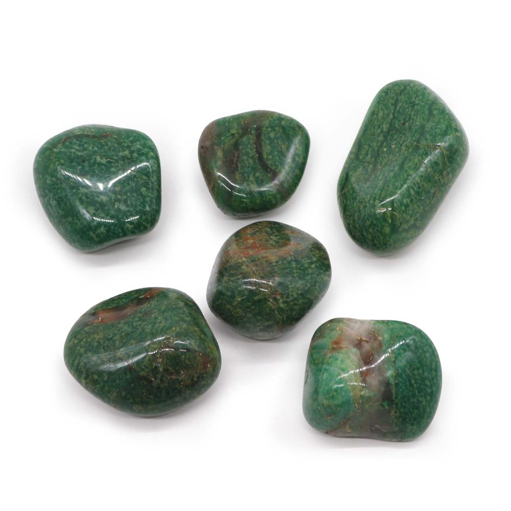 ancient wisdom 6x African Gemstone Quartz - Green - Size 8 - 30mm (KG)