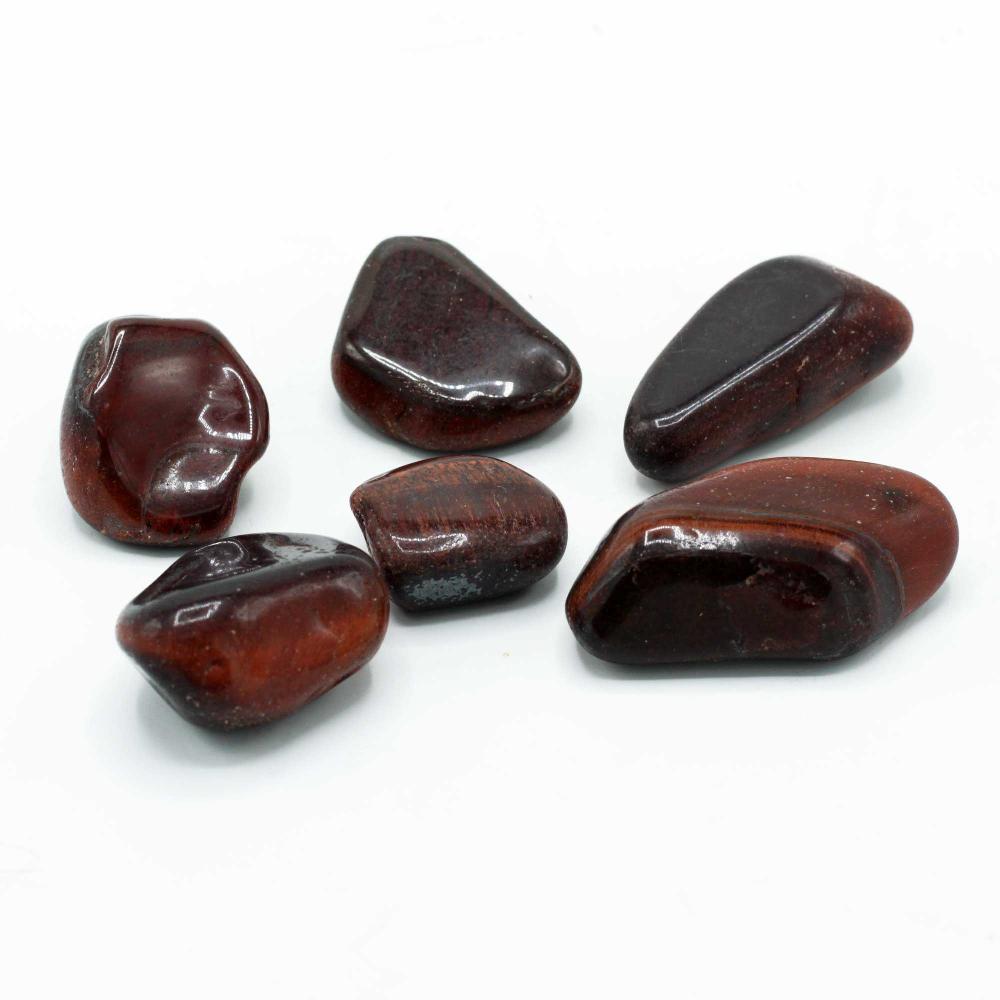 ancient wisdom 6x African Gemstone Tigers Eye - Red - Size 8 - 30mm (KG)