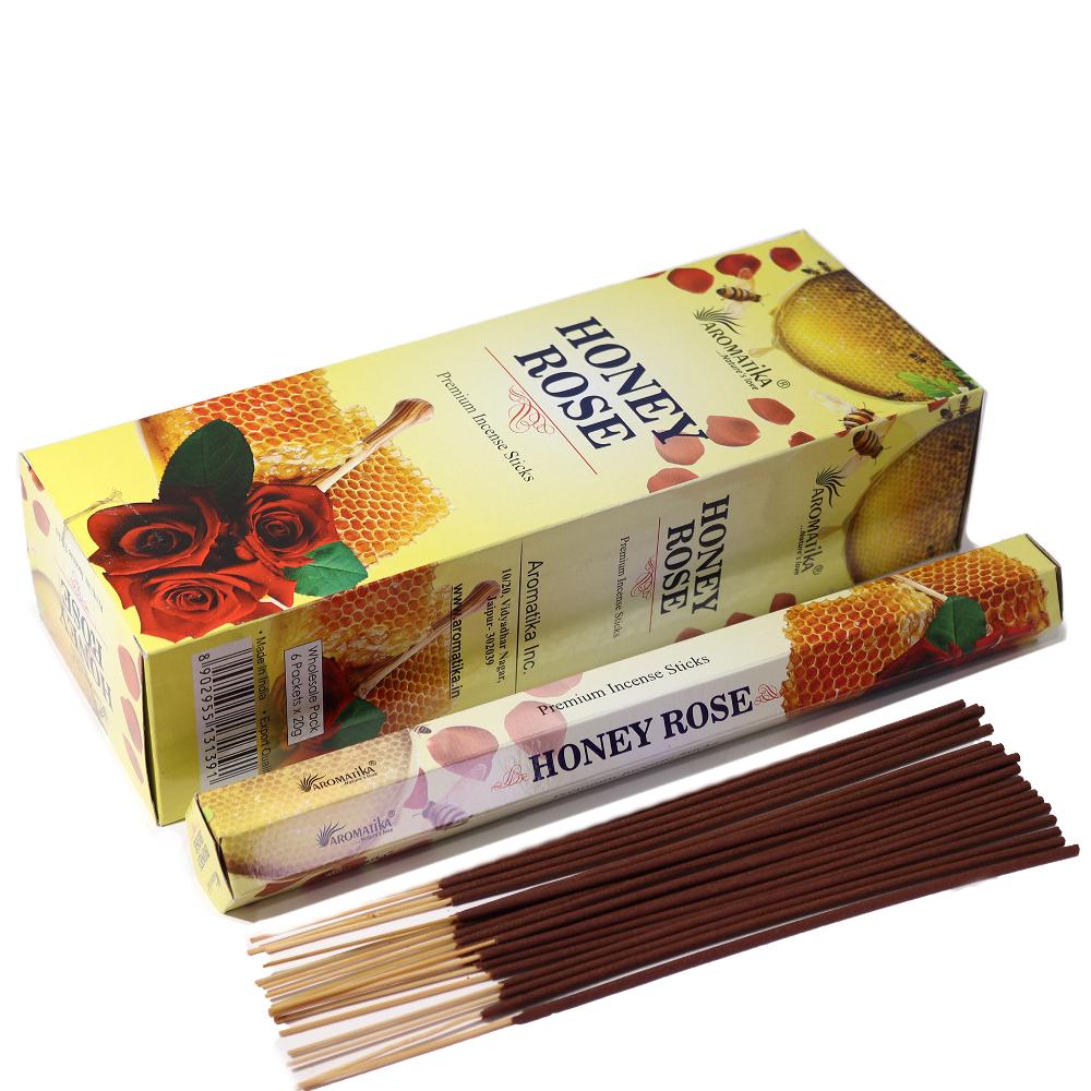 ancient wisdom 6x Aromatika Charcoal Free Hex Incense - Honey Rose