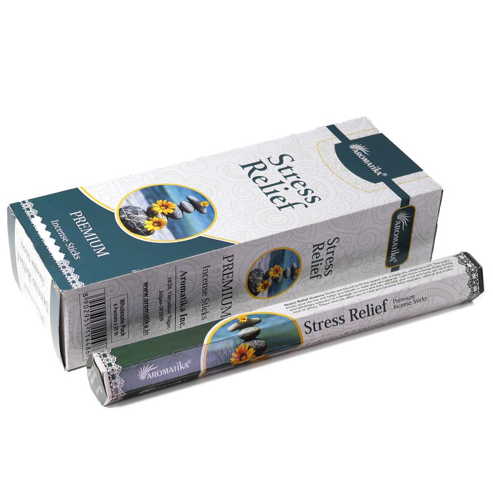 Ancient Wisdom 6x Aromatika Charcoal Free Hex Incense - Stress Relief